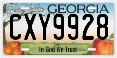 GA license plate CXY9928