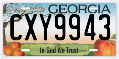 GA license plate CXY9943