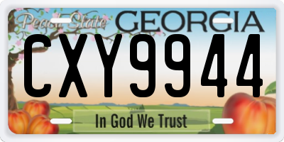 GA license plate CXY9944