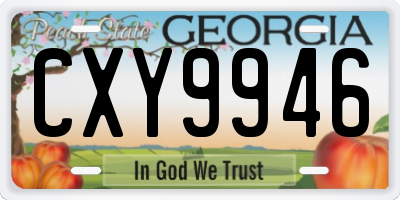 GA license plate CXY9946