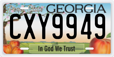 GA license plate CXY9949