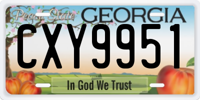 GA license plate CXY9951