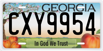 GA license plate CXY9954