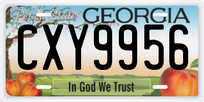GA license plate CXY9956