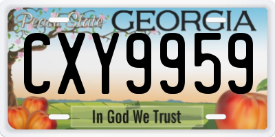 GA license plate CXY9959