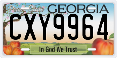 GA license plate CXY9964