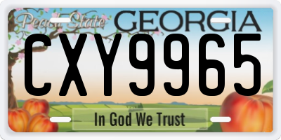 GA license plate CXY9965