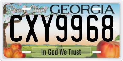GA license plate CXY9968