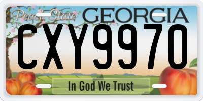 GA license plate CXY9970