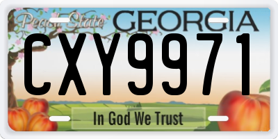 GA license plate CXY9971
