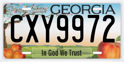 GA license plate CXY9972