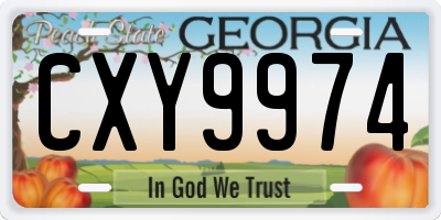 GA license plate CXY9974