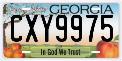 GA license plate CXY9975