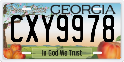 GA license plate CXY9978