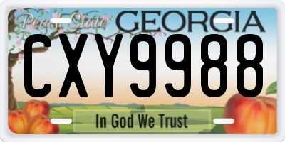 GA license plate CXY9988