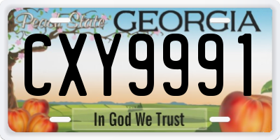 GA license plate CXY9991