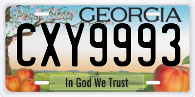 GA license plate CXY9993