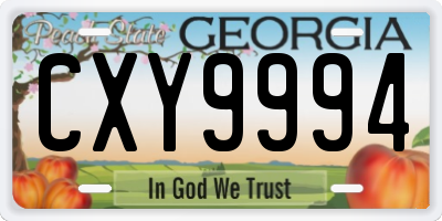 GA license plate CXY9994