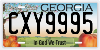 GA license plate CXY9995