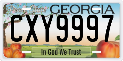 GA license plate CXY9997