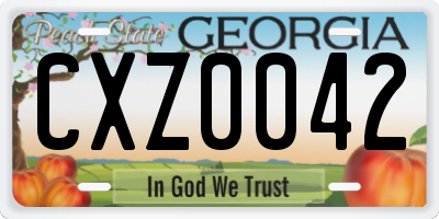 GA license plate CXZ0042