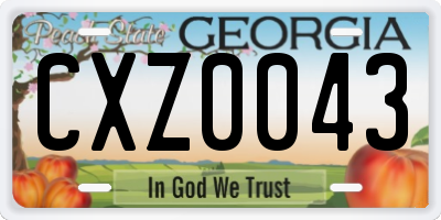 GA license plate CXZ0043