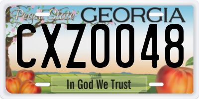 GA license plate CXZ0048
