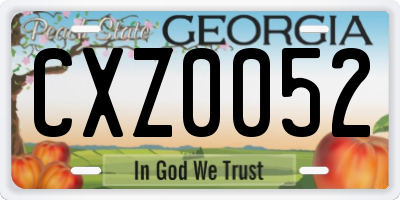 GA license plate CXZ0052