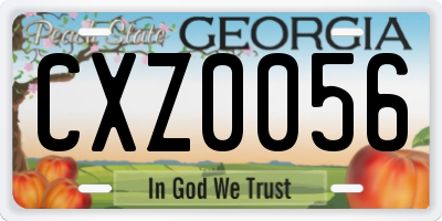 GA license plate CXZ0056