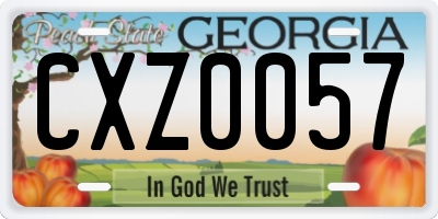 GA license plate CXZ0057