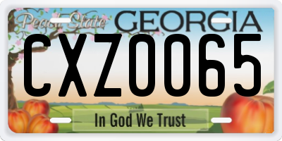 GA license plate CXZ0065