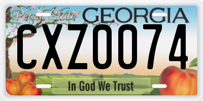 GA license plate CXZ0074