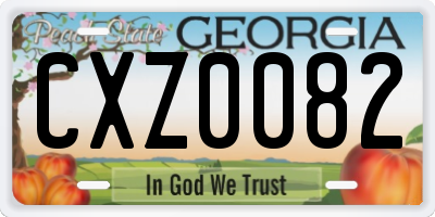 GA license plate CXZ0082
