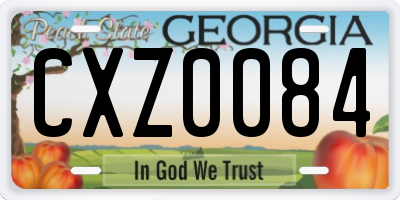GA license plate CXZ0084