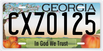 GA license plate CXZ0125