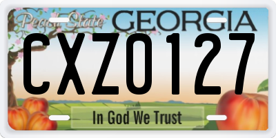 GA license plate CXZ0127