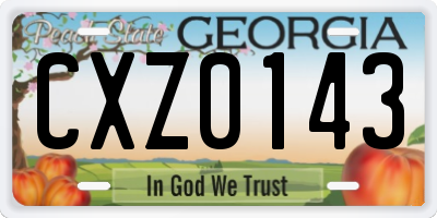 GA license plate CXZ0143