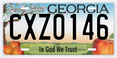 GA license plate CXZ0146
