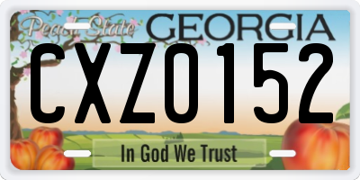 GA license plate CXZ0152