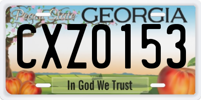 GA license plate CXZ0153