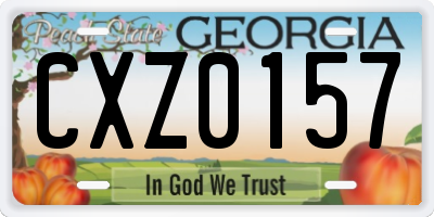 GA license plate CXZ0157