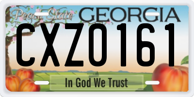 GA license plate CXZ0161