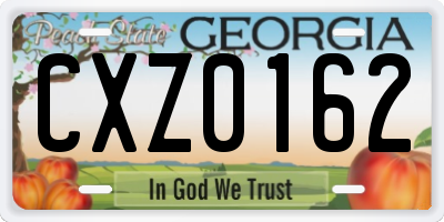 GA license plate CXZ0162