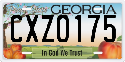 GA license plate CXZ0175