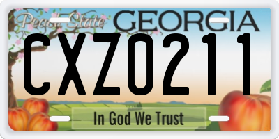 GA license plate CXZ0211