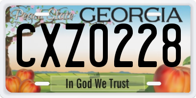 GA license plate CXZ0228