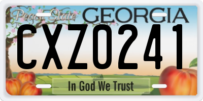 GA license plate CXZ0241