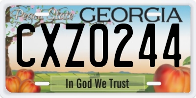GA license plate CXZ0244