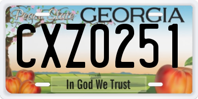 GA license plate CXZ0251