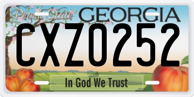 GA license plate CXZ0252